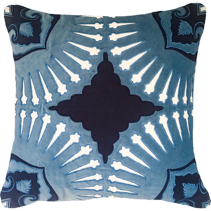 Roman Applique Velvet Navy