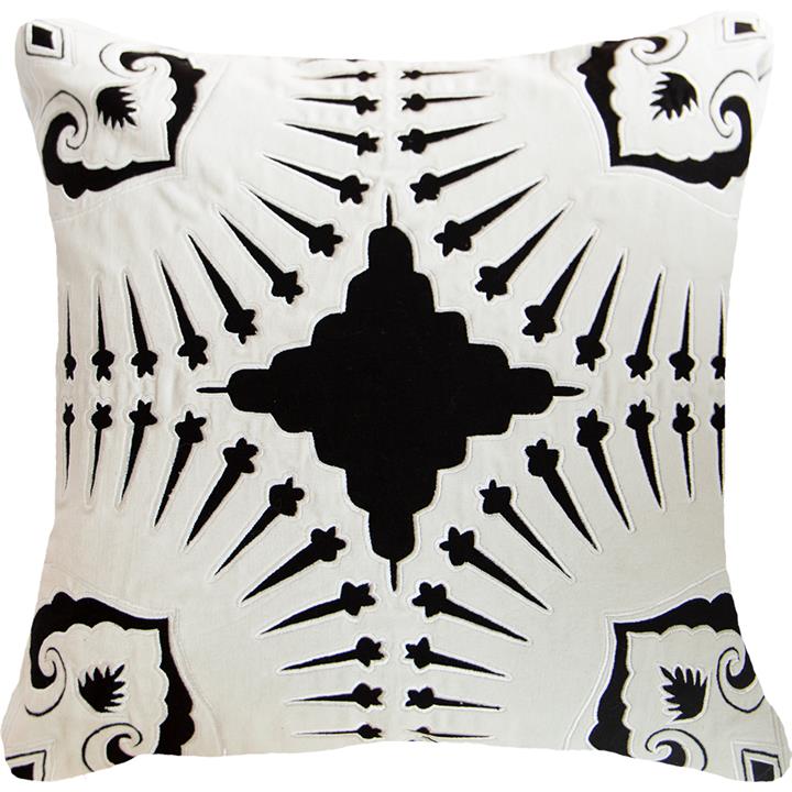 Roman Applique Velvet White/Natural