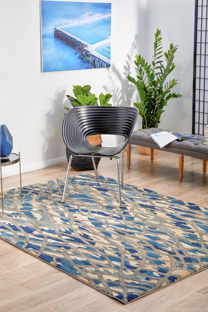 Ropes Modern Blue Rug 400x300cm