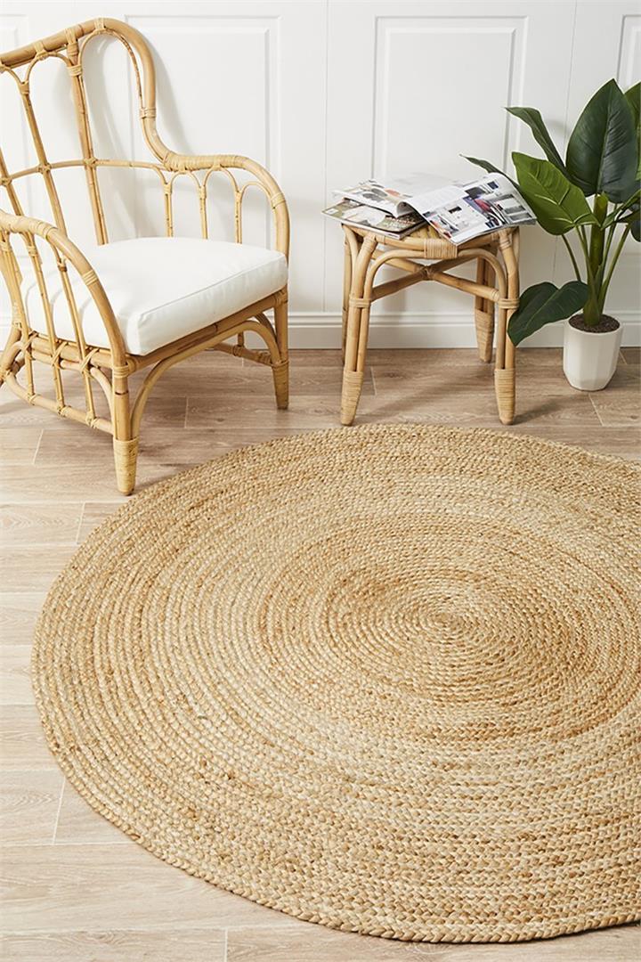Round Jute Natural Rug 240x240cm