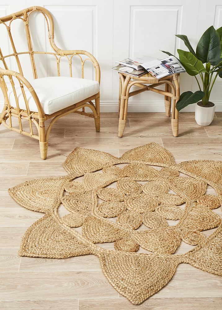 Round Jute Natural Stellar Rug 240x240cm