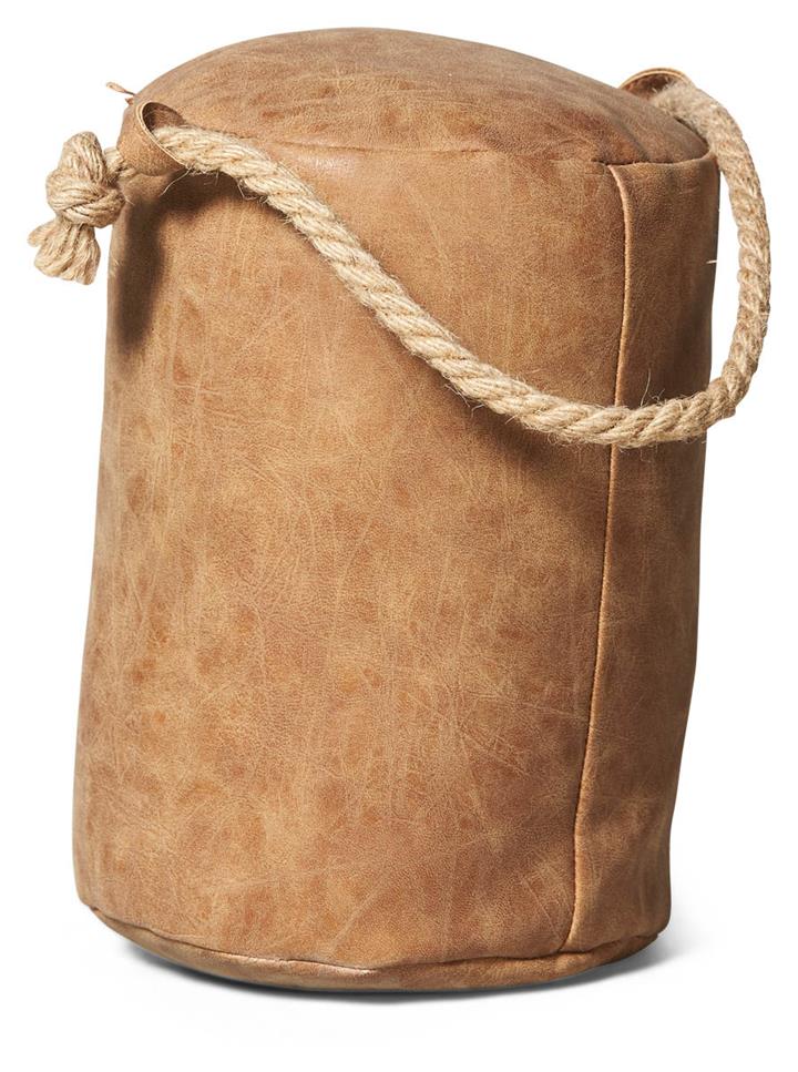 Round Leather Door Stopper - Tan