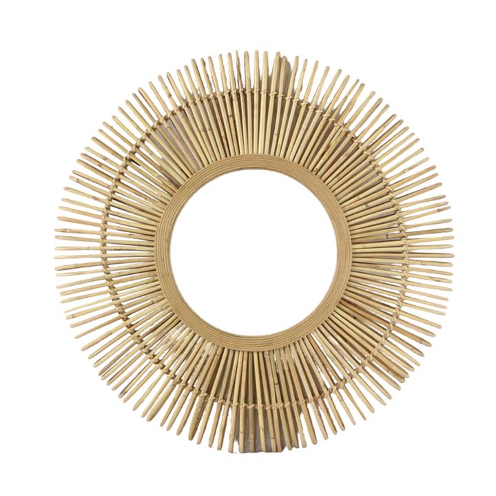Round Rattan Mirror - Natural