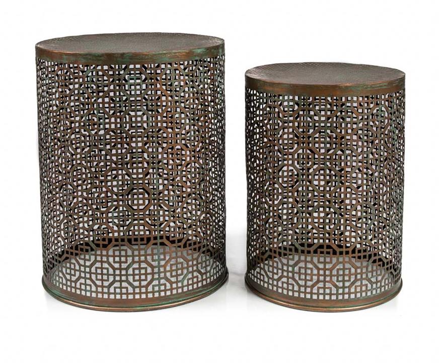 Rounded Iron Stool Set