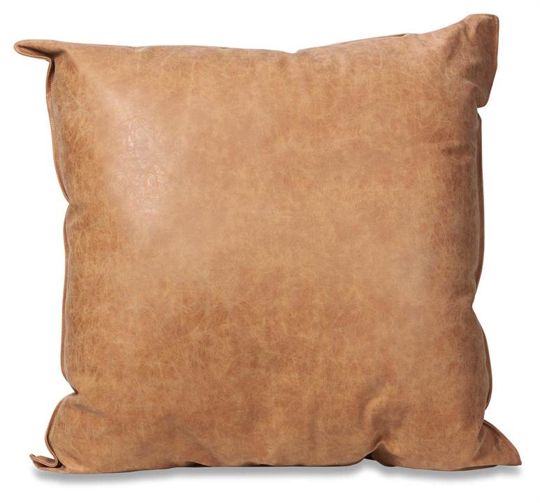 Rover Tan Faux Leather Cushion 75x75 - Tan