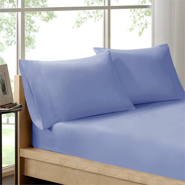 Royal Comfort - 100% Organic Cotton 3 Piece Fitted Combo Set - Double-Indigo