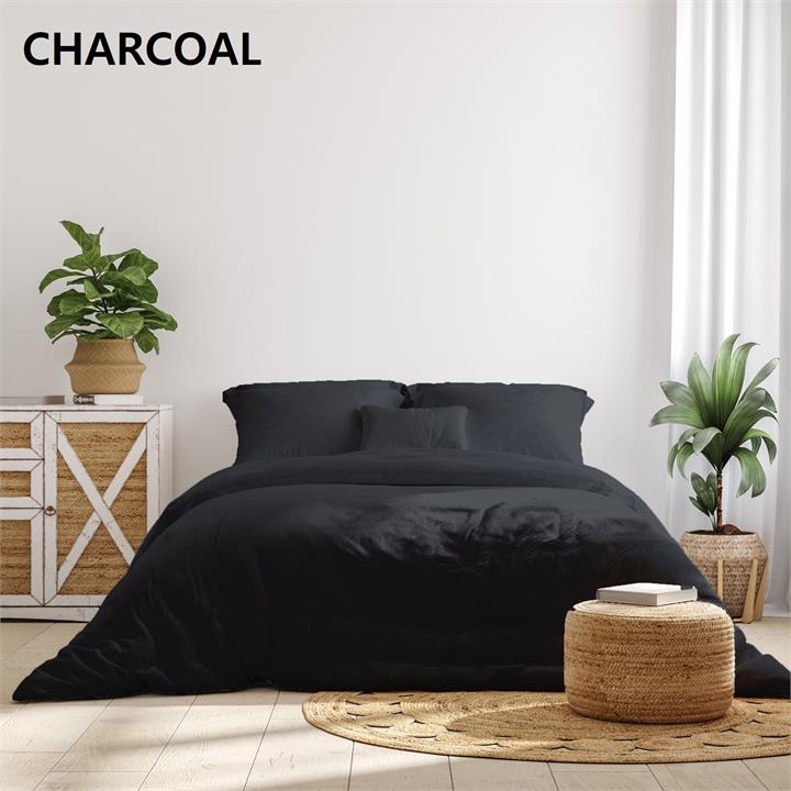 Royal Comfort - Balmain 1000TC Bamboo cotton Sheet Sets (Queen) - Charcoal