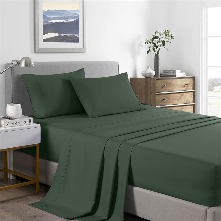 Royal Comfort Bamboo Cooling 2000TC Sheet Set Queen - Olive