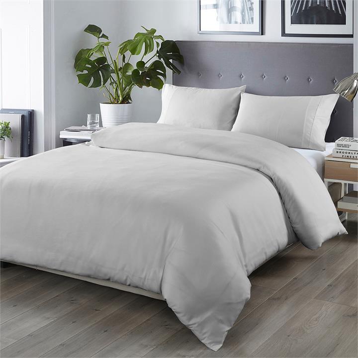 Royal Comfort Blended Bamboo Quilt Cover Sets - Portland Grey - Queen