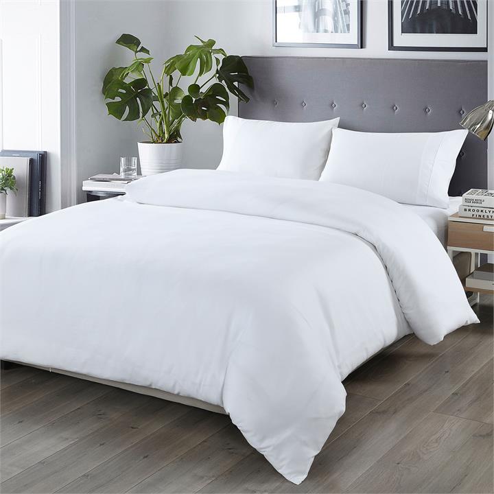 Royal Comfort Blended Bamboo Quilt Cover Sets -White-Queen
