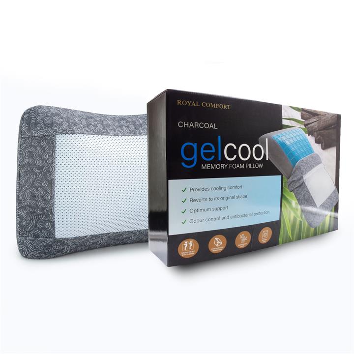 Royal Comfort Charcoal Gelcool Memory Foam Pillow