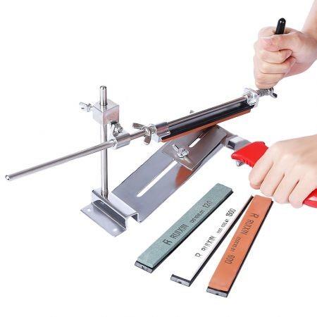RUIXINPRO Knife Sharpener Kitchen Grinder Sharpening System with 4 Whetstone