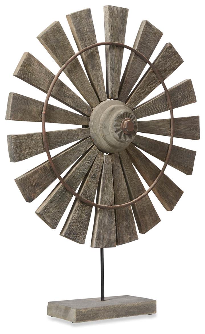 Rural Mango Wood Windmill Large - Brown