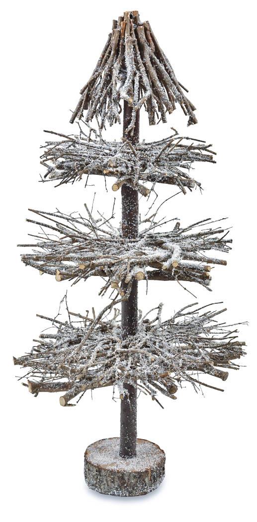 Rustic Snow Covered  Xmas Tree Medium - Light White Wash With Glitter