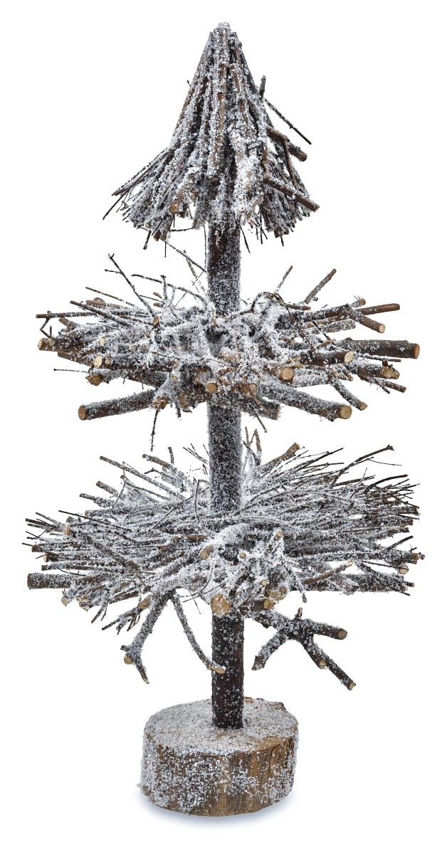 Rustic Snow Covered  Xmas Tree Small - Light White Wash With Glitter