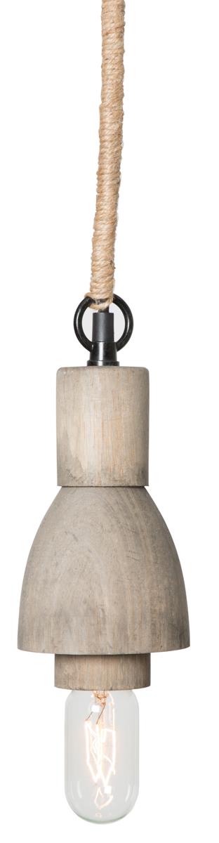 Rustic Wood and Hemp Rope Ceiling Light