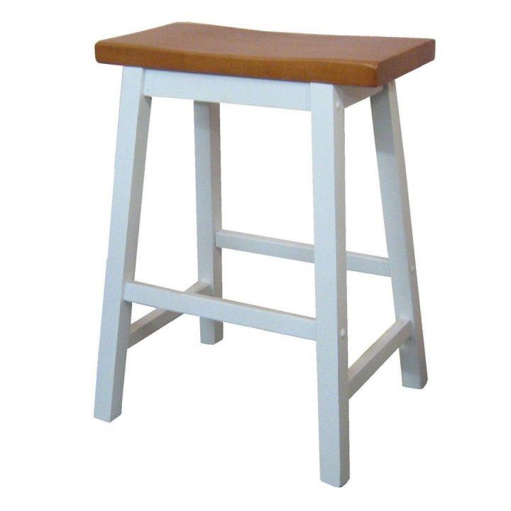 Saddle Stool 72Cmh - White/Aged Teak