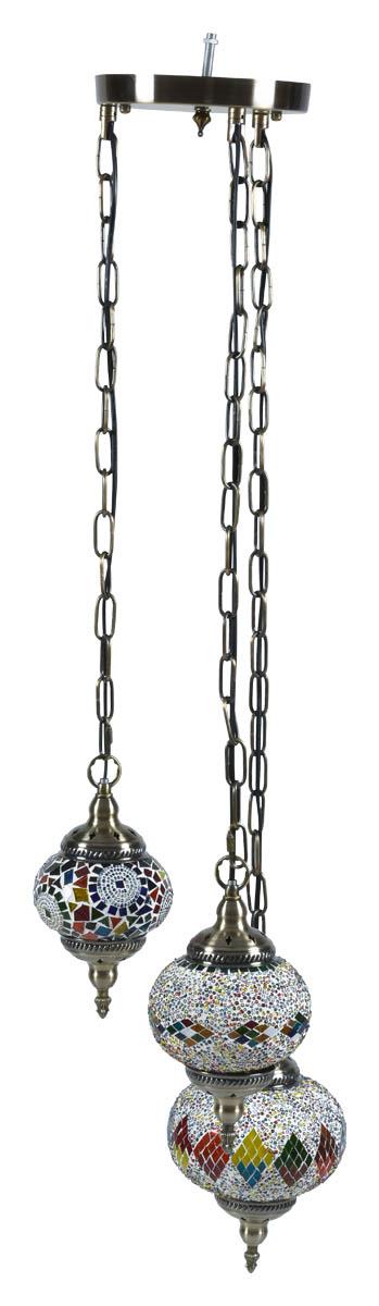 Sai Morroccan Set Of 3 Multi Colour Handling Pendant - Multi