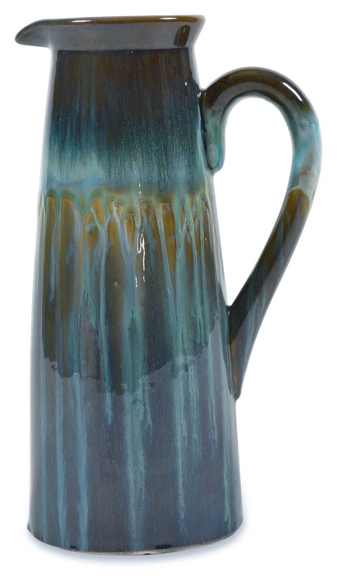 Santorini Ceramic Glazed Decor Jug - Teal