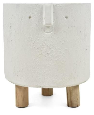 Sara Ceramic Face planter on Legs Large - White