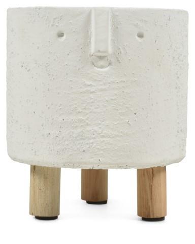 Sara Ceramic Face planter on legs Medium - White