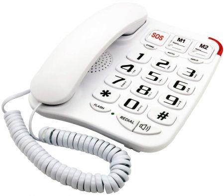Senior Elderly Assisted Amplified Landline Phone with Emergency Large Numbers Corded Speakerphone
