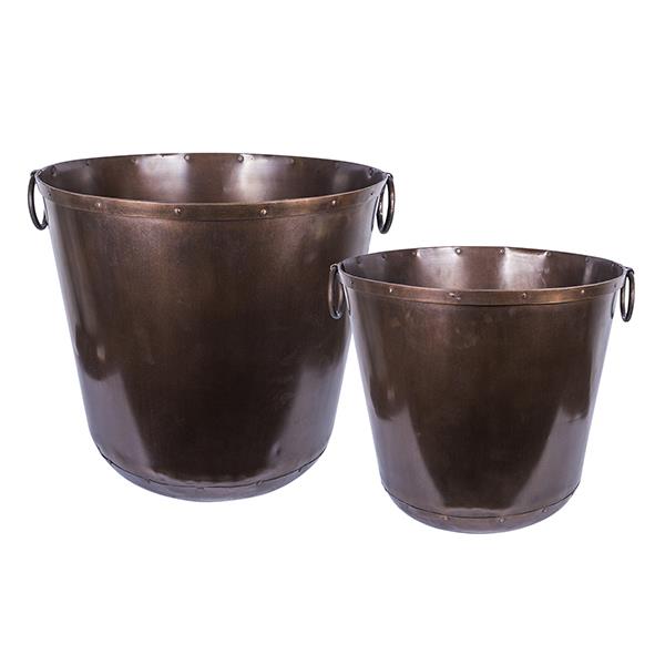 Set 2 Copper Ring Planters