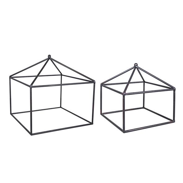 Set 2 Iron Garden Terrariums