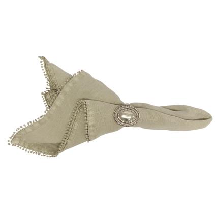 Set 4 Taupe Bauble Napkins