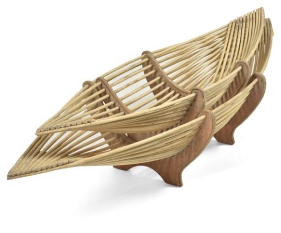 Set of 2 Bamboo Boat Trays - Natural