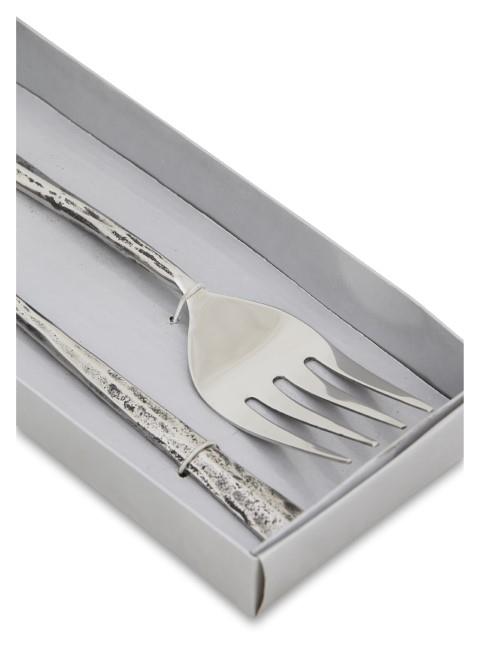 Set of 2 Classic Stainless Steel Salad Servers - Silver