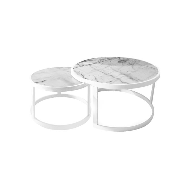 Set of Leonardo Nest Table in White