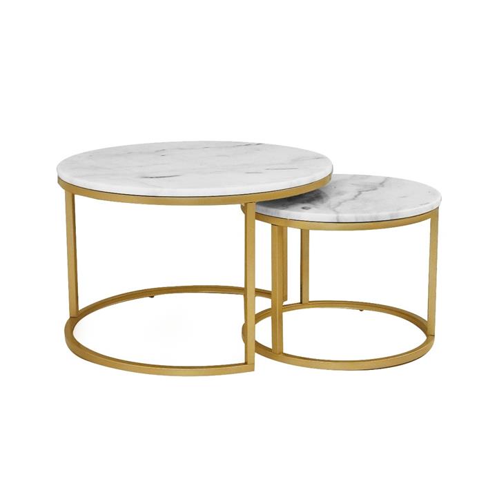 Set of Miller Natural Marble Nest Table