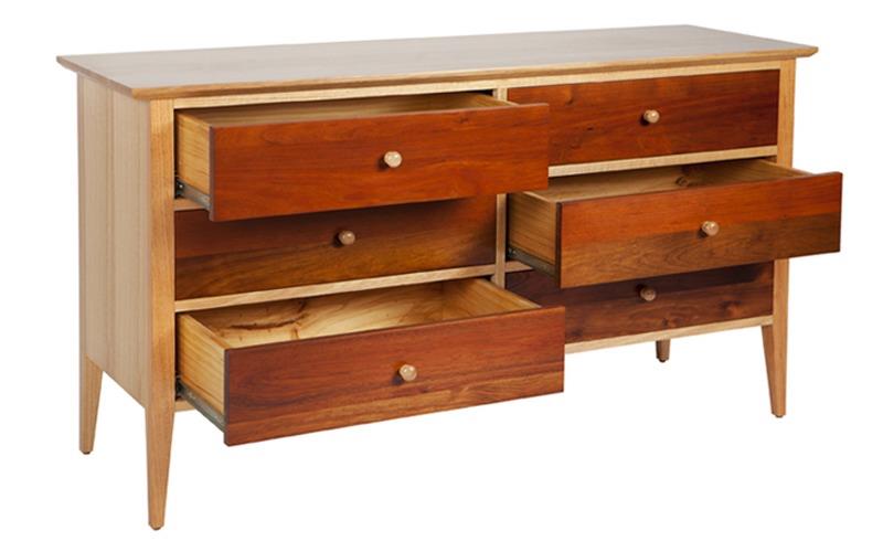 Shaker custom timber 6 drawer dresser