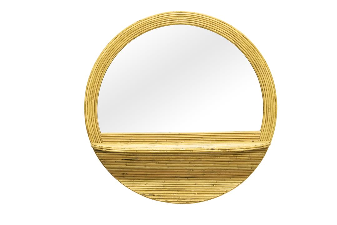 Shelf Rattan Mirror - Natural