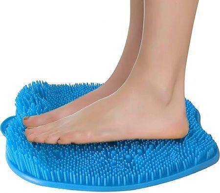 Shower Foot Massager Scrubber - Improves Foot Circulation & Reduces Foot Pain - Soothes Tired Achy Feet And Scrubs Feet Clean - Non Slip With Suction Cups