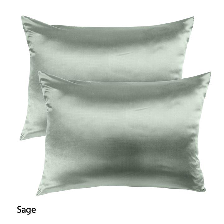 Silk Pillow Case Twin Pack - Sage