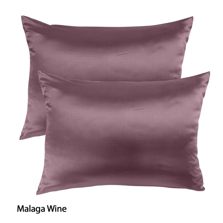 Silk Pillowcases Twin Pack - Malaga Wine