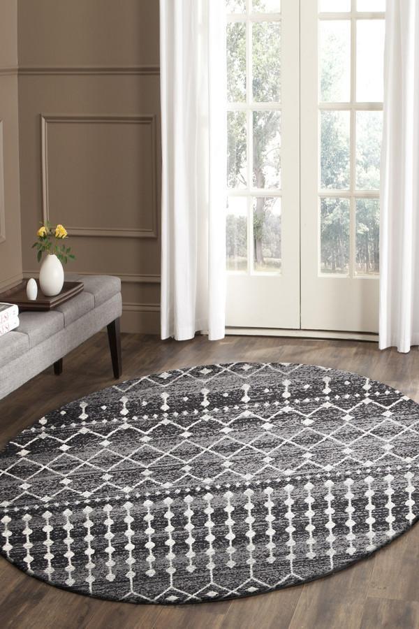 Simplicity Black Transitional Rug 240x240cm