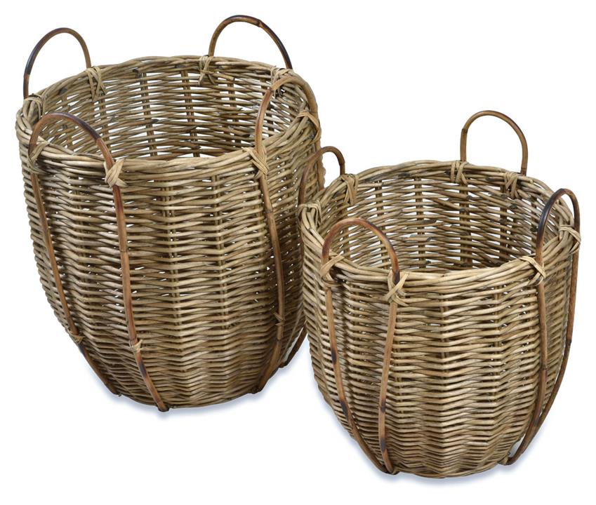 Sinta Set Of Two Willow Rattan Baskets - Natural