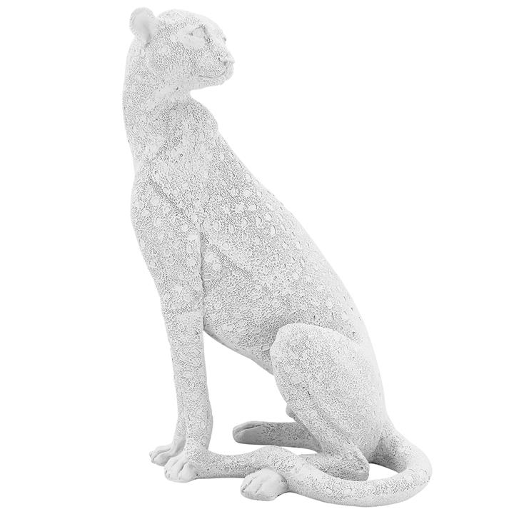 Sitting Leopard Matte White40cm
