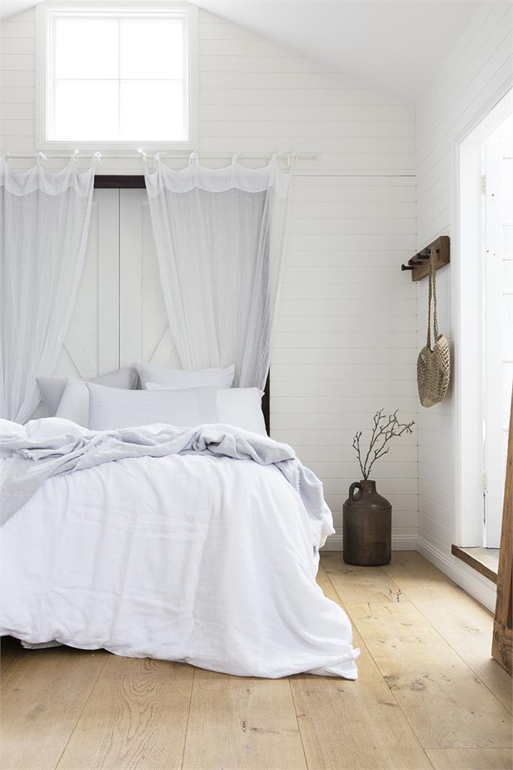 SKB Linen Quilt Cover Set Ivory