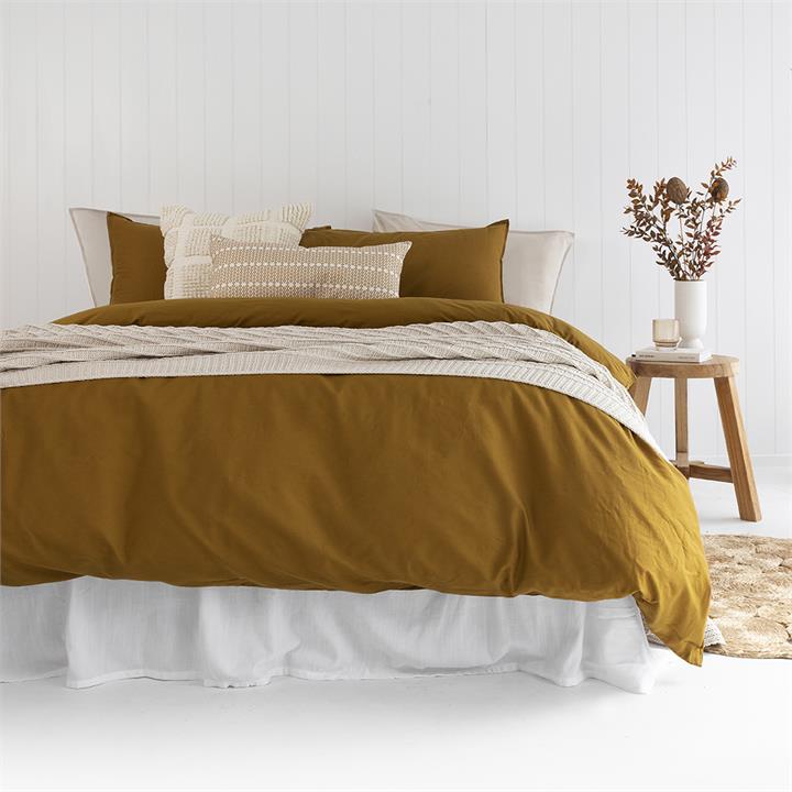 SKb Temple Organic Cotton Quilt Cover Set Tobacco