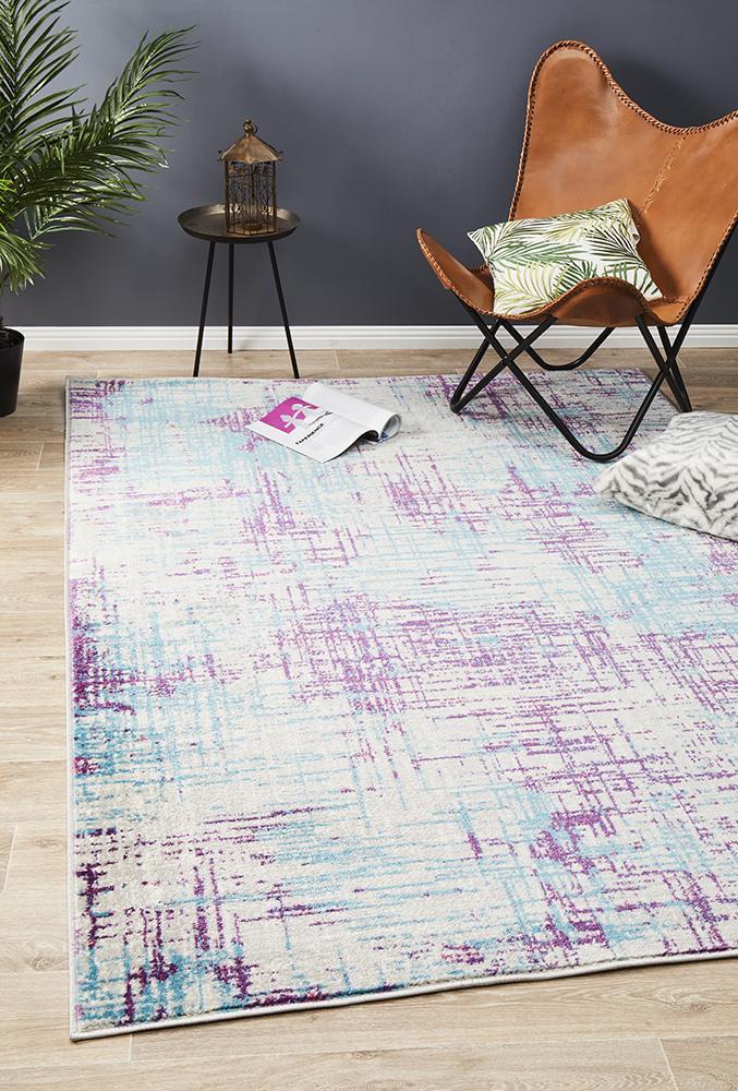 Skyler Abstract Rug Grey Blue Purple  290x200cm