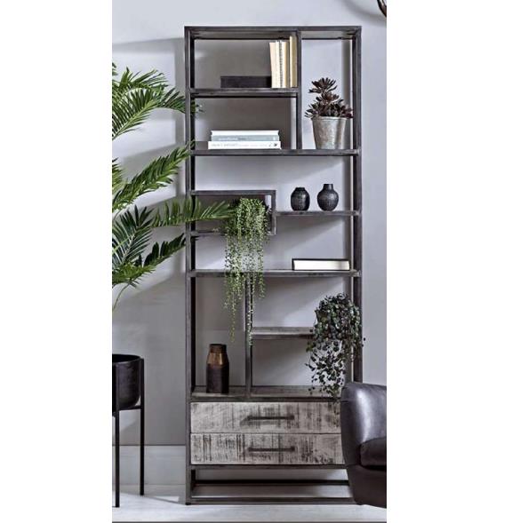 Slim Industrial Iron Bookcase