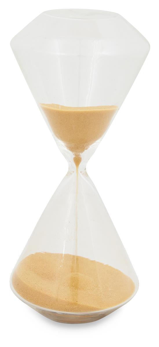 Small Glass Hourglass with Orange Sand