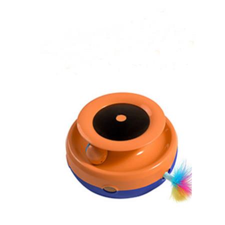 Smart Interactive Cat Toy Teasing Cat Stick Crazy Game Spinning Donuts Automatic Turntable Feather Cat toy Cat Spinning Disk