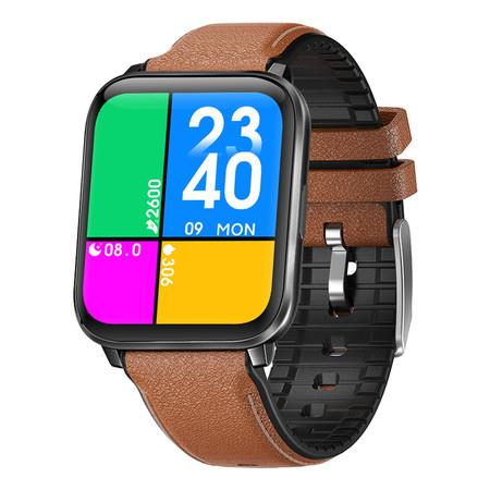 Smart Watch Wireless Charging Bluetooth Fitness Tracker with Heart Rate Monitor COL.Lt.Brown