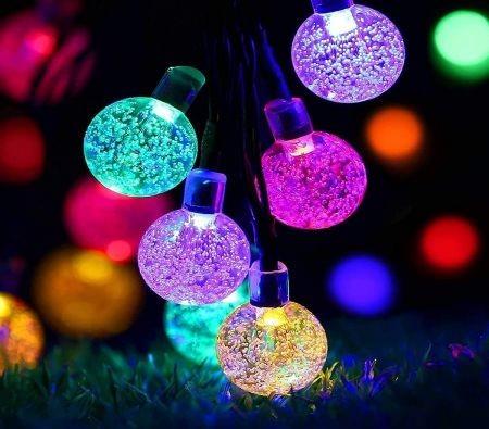 Solar Fairy Lights Outdoor Waterproof, 50LED Solar Garden Lights, 8 Mode 7M/24Ft Indoor/Outdoor Solar String Lights for Garden Patio Yard Home Christmas Parties Wedding(Multi-Coloured)