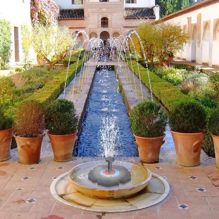 Solar Power Pump, Flower Shape Rose Bird Bath Fountain Pump Brushless Pump for Garden and Patio Watering